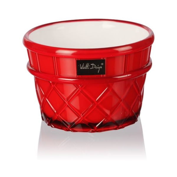 Červený pohár na dezert Vialli Design Livio, 266 ml