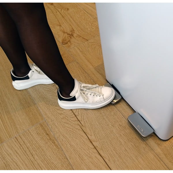 Matně bílý ocelový odpadkový koš 2x20 l na tříděný odpad/nášlapný   Aliya – Spirella-image-2