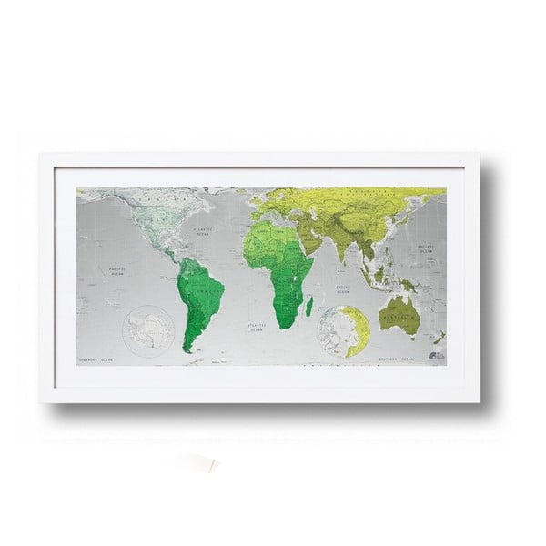 Zelená mapa světa The Future Mapping Company Future Map, 101 x 58 cm