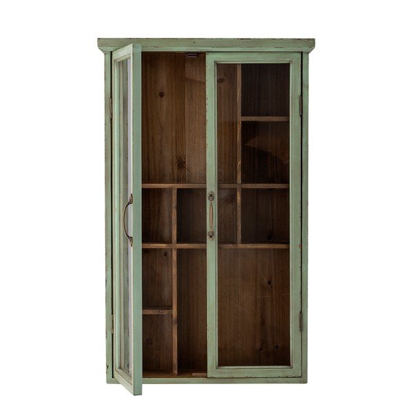 Zelená vitrína z jedlového dřeva 13,5x80 cm Hazem – Bloomingville-image-3