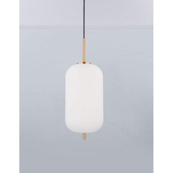 Bílé/v mosazné barvě skleněné závěsné svítidlo ø 22 cm Lato – Nova Luce-image-1