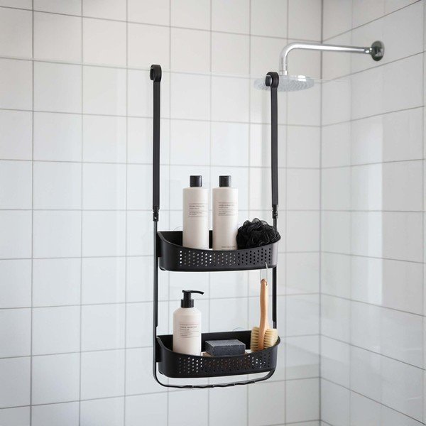 Matně černá závěsná plastová koupelnová polička Vesper – douceur d'intérieur-image-2