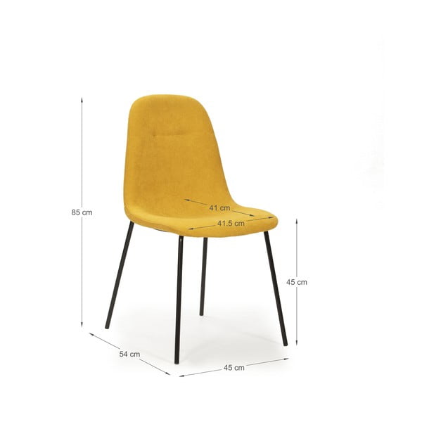 Žluté jídelní židle v sadě 4 ks Renne – Marckeric-image-4