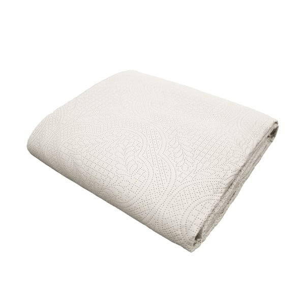 Krémový set přehozu a povlaku na polštář z mikrovlákna 240x260 cm Romane – douceur d'intérieur