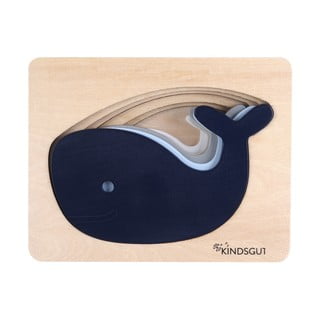 Dřevěné dětské puzzle Kindsgut Whale