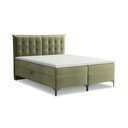 Zelená boxspring postel s úložným prostorem 160x200 cm Mikana – Makamii
