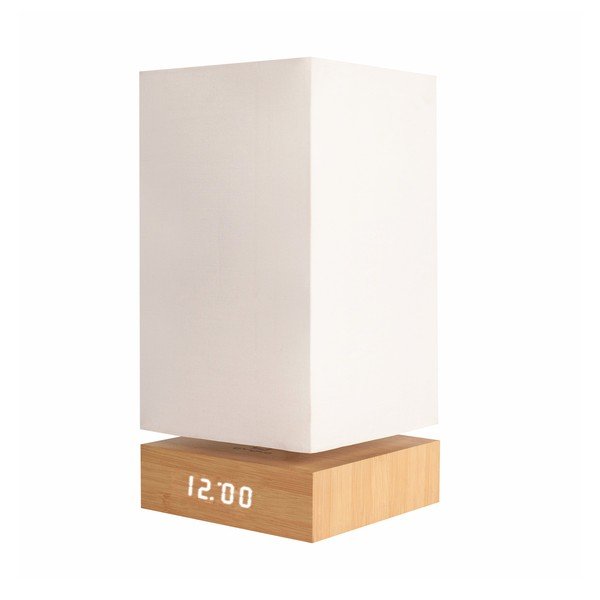 Lampa Beech Click Clock s bílým LED budíkem