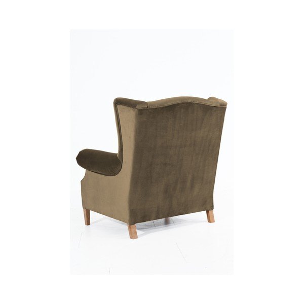 Béžové sametové křeslo ušák Max Winzer Harvey Velvet-image-2