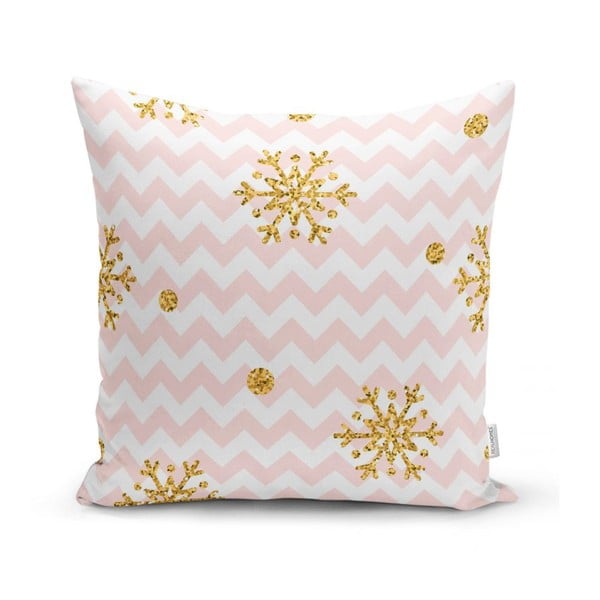 Vánoční povlak na polštář Minimalist Cushion Covers Golden Snowflakes, 42 x 42 cm