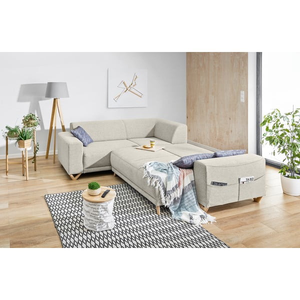 Béžová rozkládací/s úložným prostorem rohová pohovka (levý roh/do L) Classy Sophie – Miuform-image-4