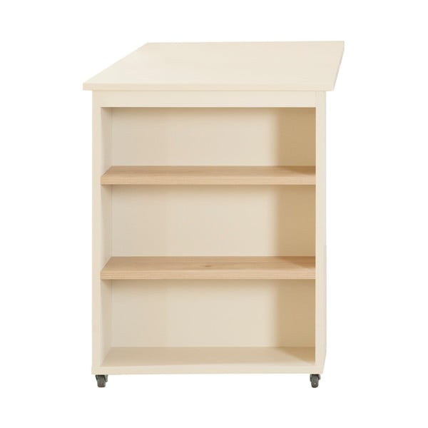 Béžová vyvýšená dětská postel s úložným prostorem bez roštu 90x200 cm Studio – Roba-image-4