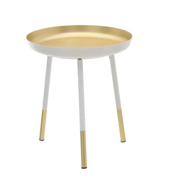 Kovový odkládací stolek s dekorem ve zlaté barvě InArt Astra