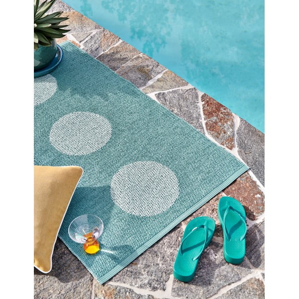 Tyrkysový vnitřní a venkovní koberec 70x120 cm Vera Pop Jade – Pappelina-image-1