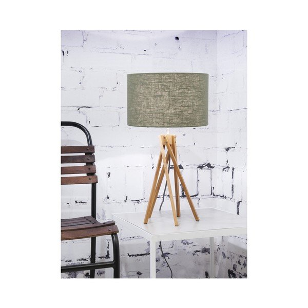 Stolní lampa se zeleným stínidlem a konstrukcí z bambusu Good&Mojo Kilimanjaro-image-1