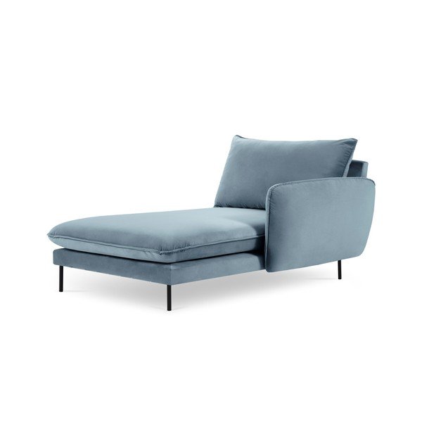 Světlé modrá sametová lenoška Cosmopolitan Design Vienna, pravý roh-image-3