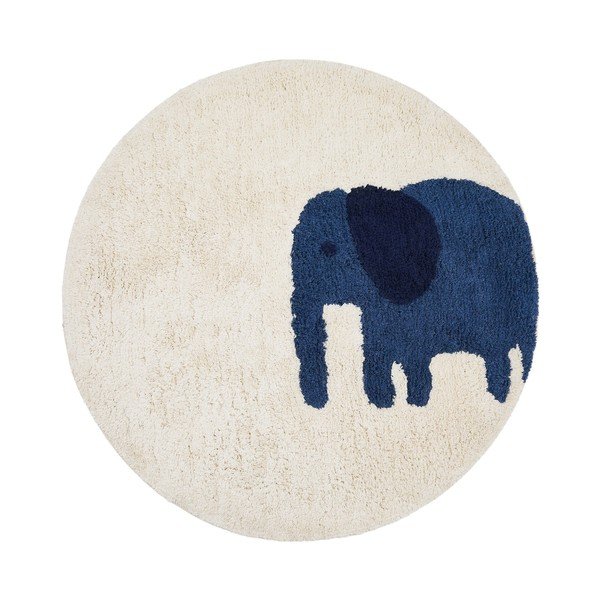 Slonovinový pratelný/ručně tkaný bavlněný dětský koberec ø100 cm Tandani – Kave Home