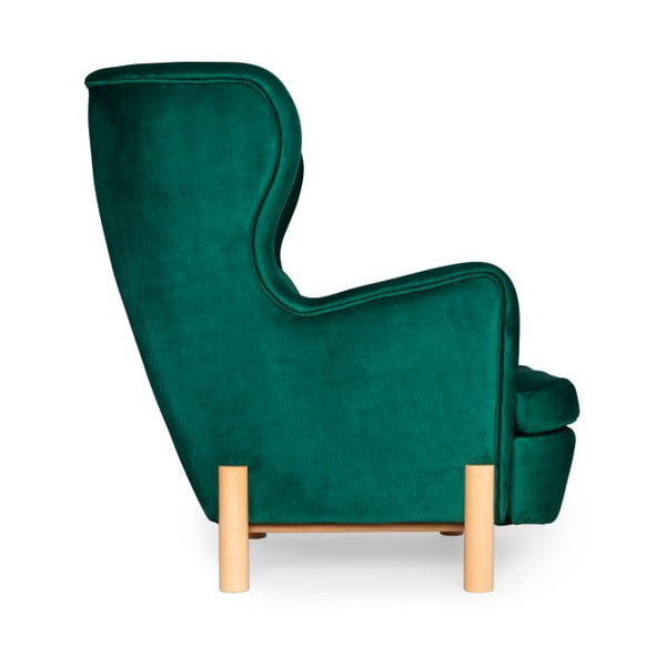 Tmavě zelené křeslo ušák SKANDICA Ingrid Green-image-1