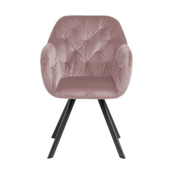 Světle růžové čalouněné jídelní křeslo s područkami Lola – Actona-image-1
