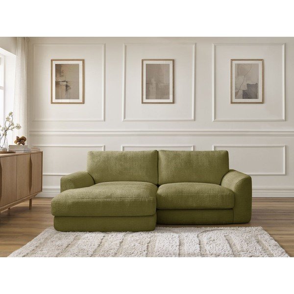 Khaki žinylková rohová pohovka (levý roh/s lenoškou) Leonore – Bobochic Paris-image-1