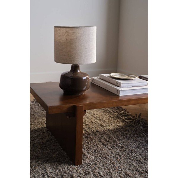 Hnědá/krémová keramická stolní lampa (výška 29 cm) Laila – Jotex-image-2