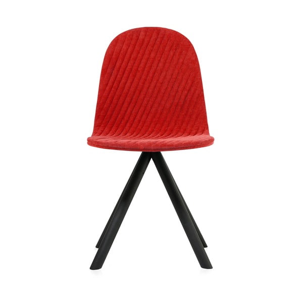 Červená židle s černými nohami Iker Mannequin Stripe