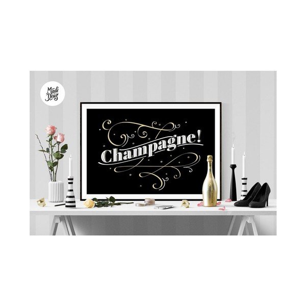 Plakát Champagne BW, A3-image-1