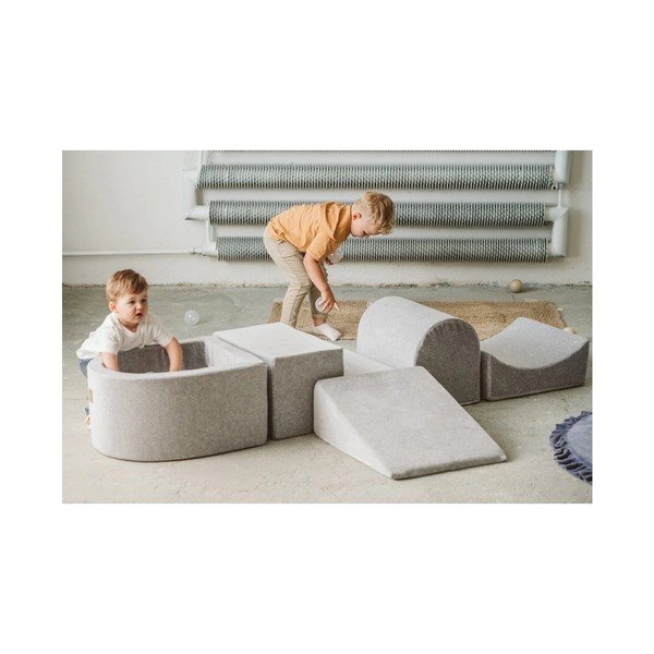 Krémové manšestrové pěnové hřiště 250x45x30 cm Montessori – Meowbaby-image-1