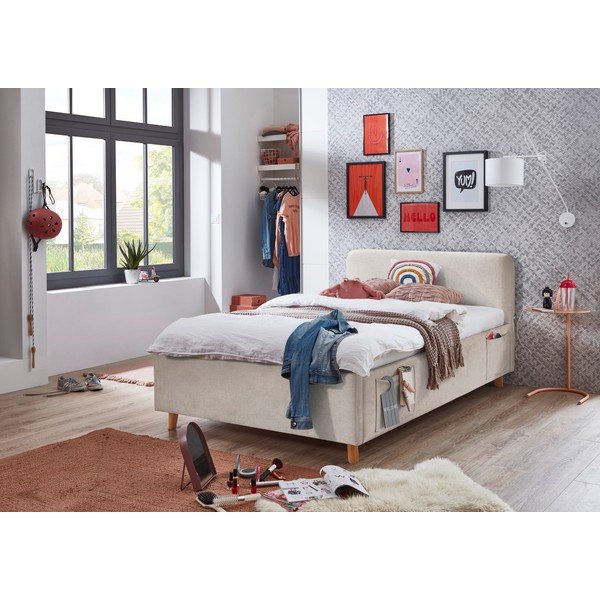 Béžová dětská postel s úložným prostorem s roštem 140x200 cm Cosy – Meise Möbel-image-1