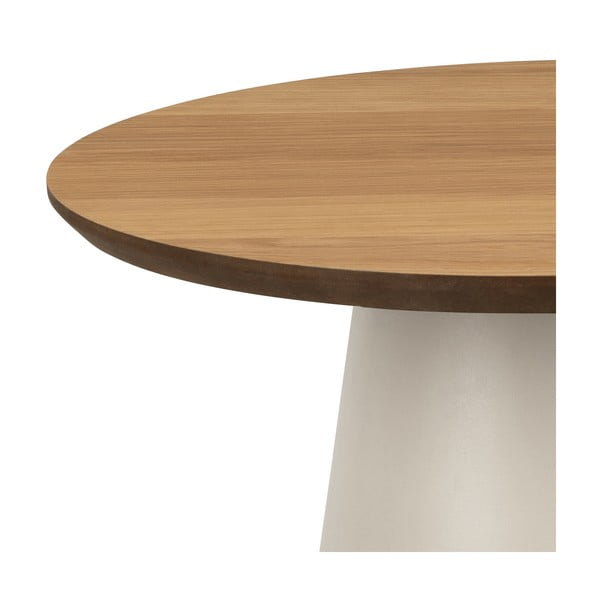 Kulatý konferenční stolek s deskou v dubovém dekoru v krémovo-přírodní barvě ø 45 cm Soli – Actona-image-2
