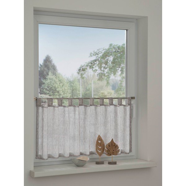 Šedá záclona 45x140 cm Jacquard-Voile - Gardinia-image-1