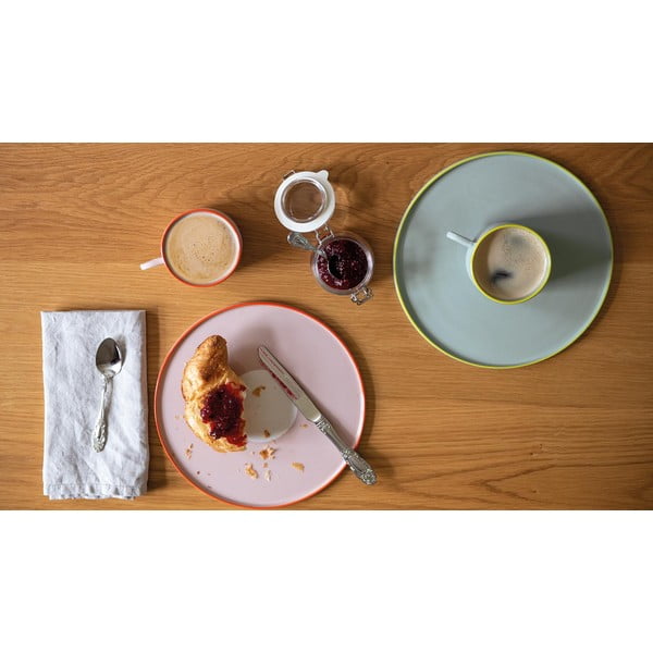 Set růžového kameninového šálku a talíře Remember Greta, 250 ml-image-1