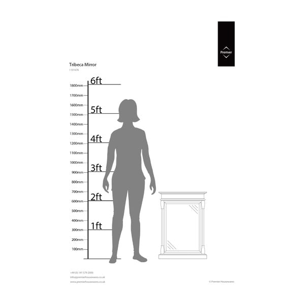 Nástěnné zrcadlo s dřevěným rámem 50x70 cm Tribeca – Premier Housewares-image-1
