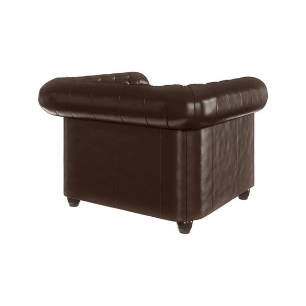 Tmavě hnědé křeslo z imitace kůže York – Ropez-image-2