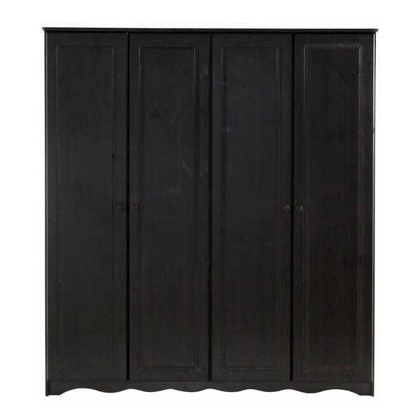 Tmavě hnědá šatní skříň z borovicového dřeva 168x181 cm Amanda - Støraa