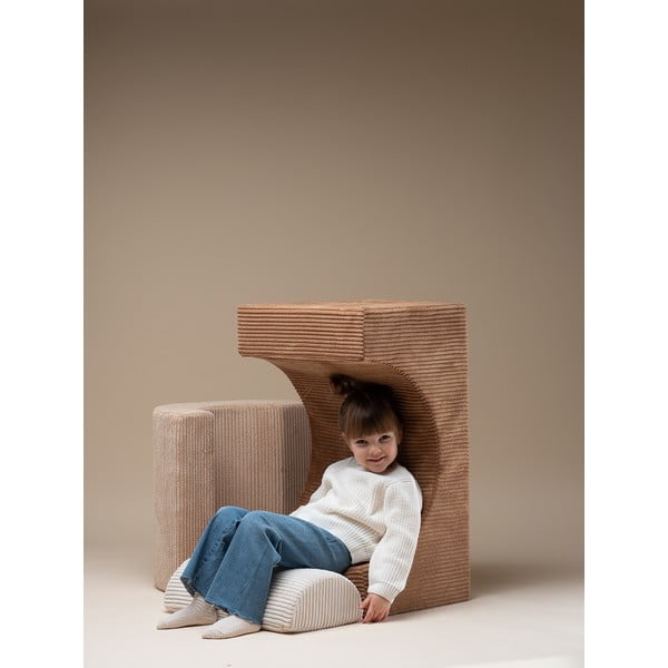 Hnědé manšestrové pěnové hřiště 75x49x37 cm Rainbow Montessori – Wigiwama-image-4