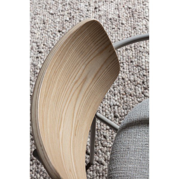 Světle šedá/v přírodní barvě čalouněná jídelní křesla v sadě s područkami Nour – MOME-image-2