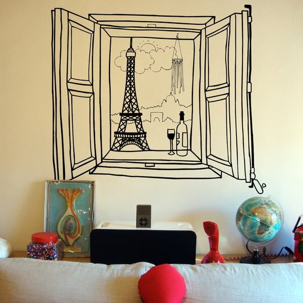 Samolepka Paris Window, 110x131 cm