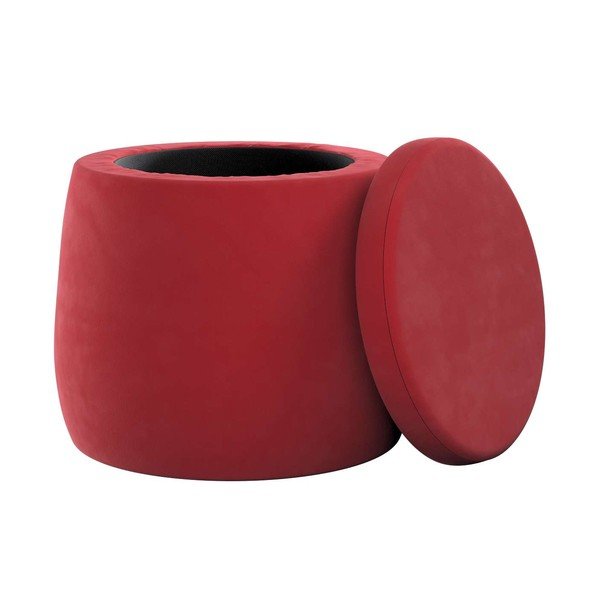 Červený sametový dětský puf Posh Velvet – Yellow Tipi-image-1