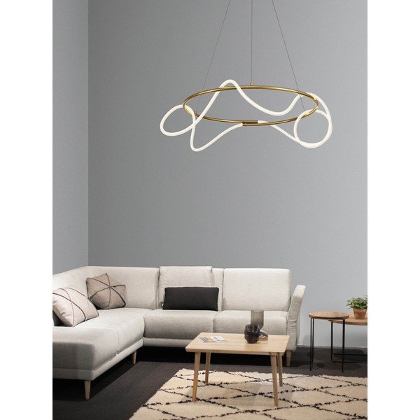 Hliníkové LED stmívatelné závěsné svítidlo ve zlaté barvě se stínidlem z akrylového skla ø 70 cm Tiriac – Nova Luce-image-1