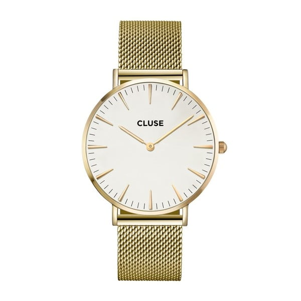 Zlato-bílé hodinky stříbrné Cluse La Bohéme