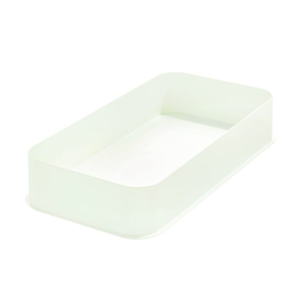 Bílý úložný box iDesign Eco, 21,3 x 43 cm
