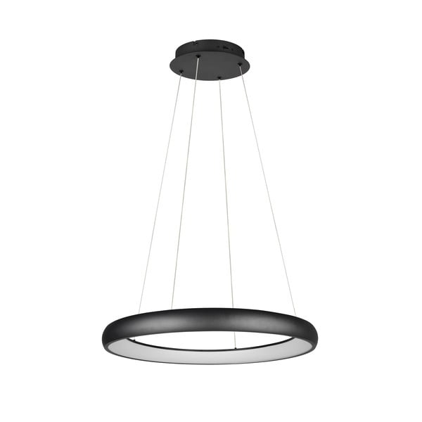 Černé LED stmívatelné závěsné svítidlo s kovovým stínidlem ø 75 cm Cardona – Trio