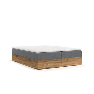 Boxspring postel s úložným prostorem v šedo-přírodní barvě 180x200 cm Faro – Maison de Rêve