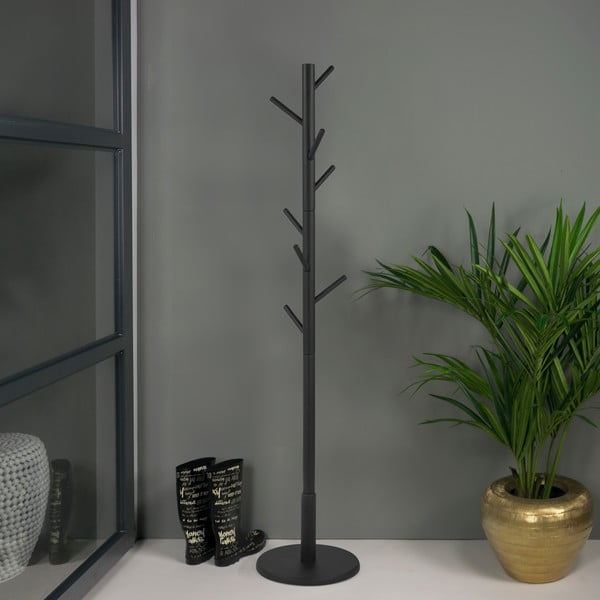 Černý věšák z kaučukového dřeva ø 36x170 cm Bro – Spinder Design-image-1