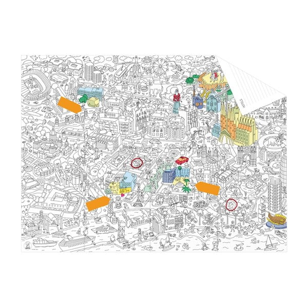 Kapesní omalovánka mapa Barcelone