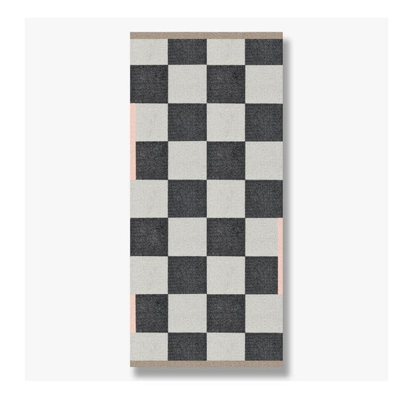Černo-bílý pratelný koberec 70x150 cm Square – Mette Ditmer Denmark