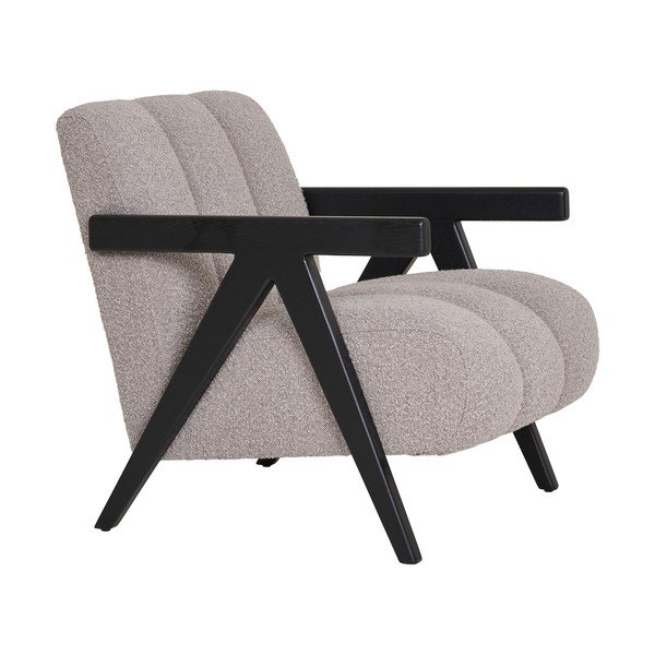 Světle šedé křeslo z textilie bouclé Florence – House Nordic-image-3