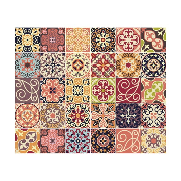 Sada 30 dekorativních samolepek na stěnu Ambiance La Valette, 15 x 15 cm-image-2