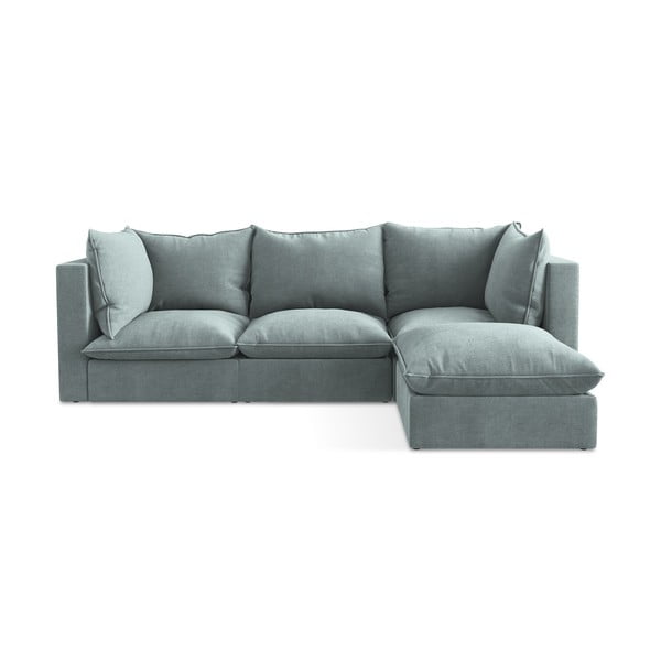 Modrá rohová pohovka (pravý roh/s lenoškou) Manao – Makamii