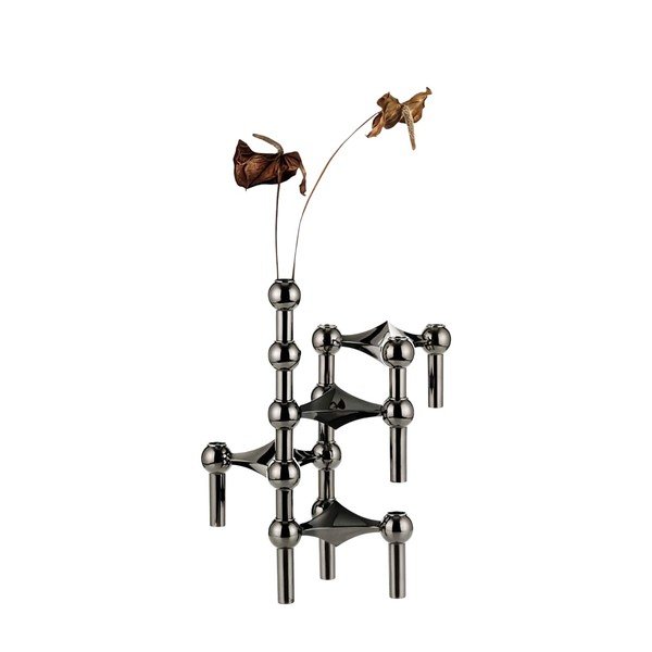 Leskle černá kovová váza (výška 10 cm) Nagel – STOFF Nagel-image-4